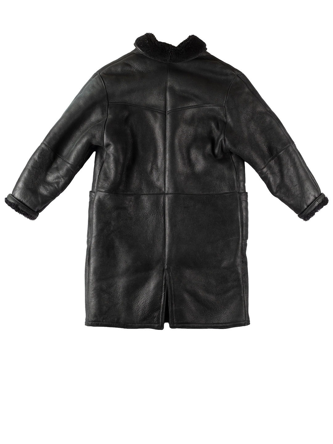 Vintage 90's Men Sheepskin Coat in BlackVN311