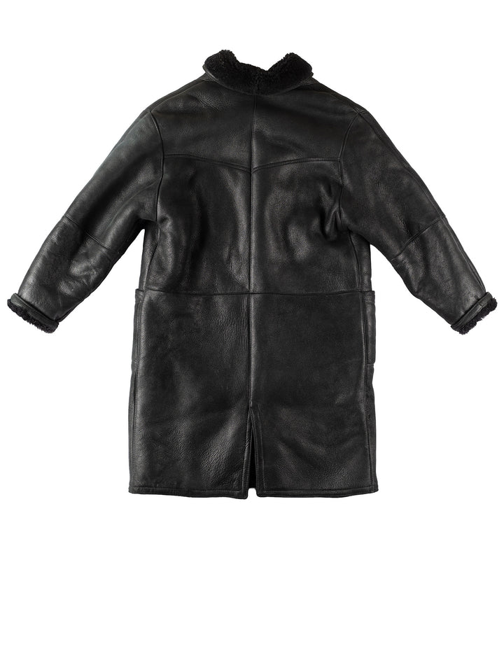 Vintage 90's Men Sheepskin Coat in BlackVN311