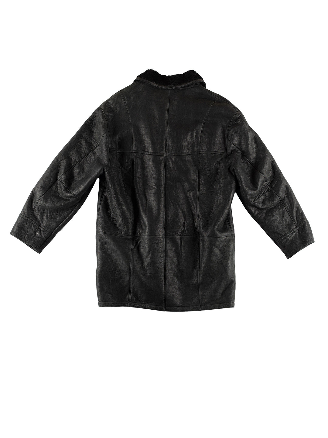Vintage 80's Men Sheepskin Coat in BlackVN503