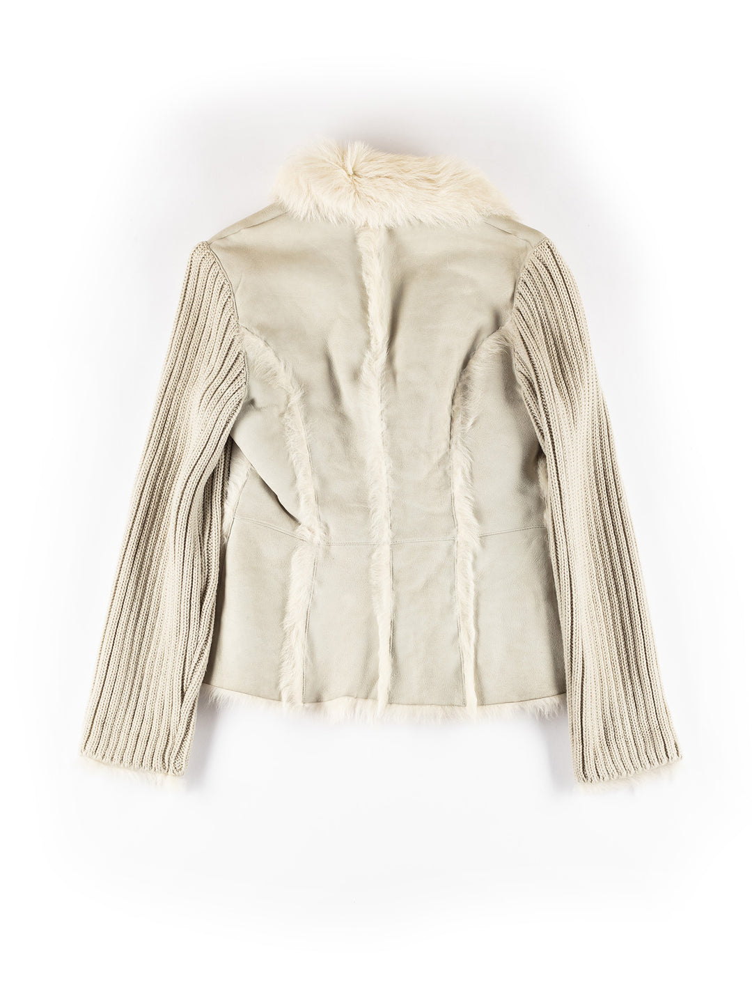 Vintage 80's Women Sheepskin Jacket in BeigeMN382