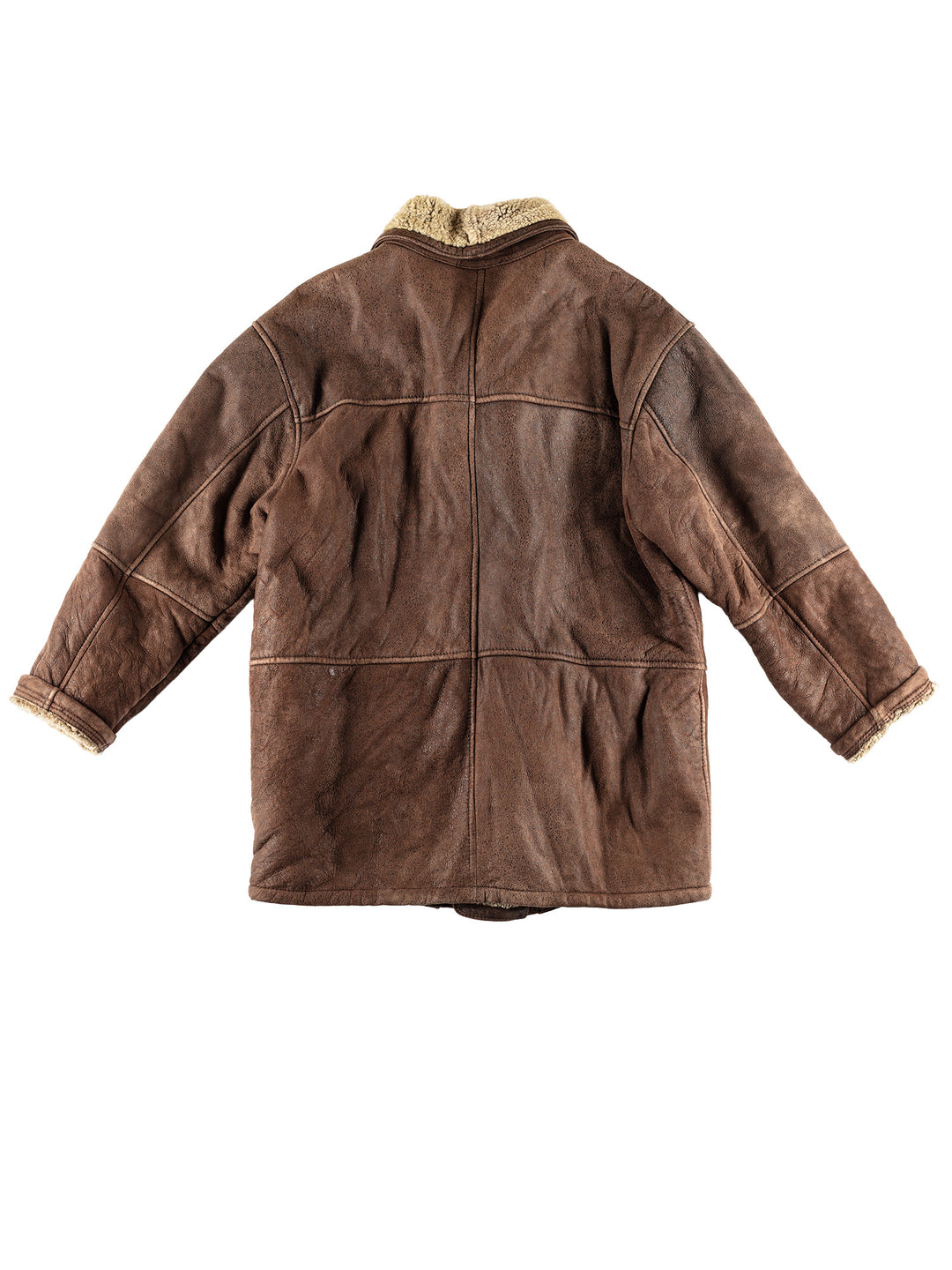 Vintage 80's Men Sheepskin Coat in BrownVN471