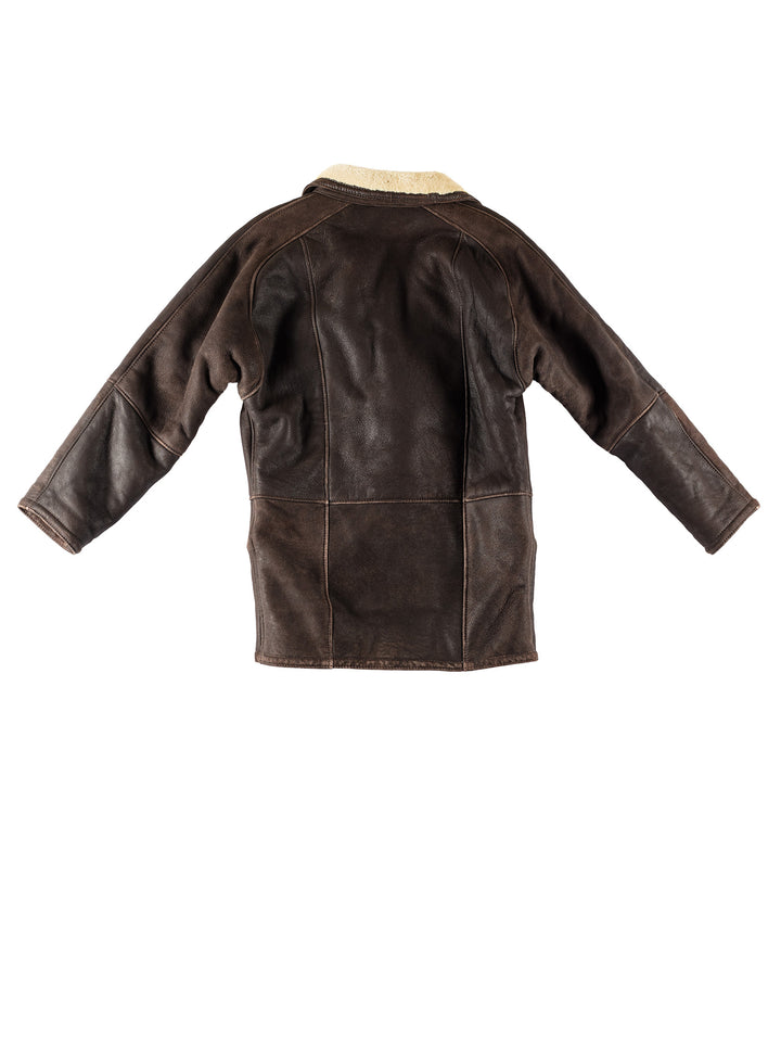 Vintage 80's Men Sheepskin Coat in BrownVN651