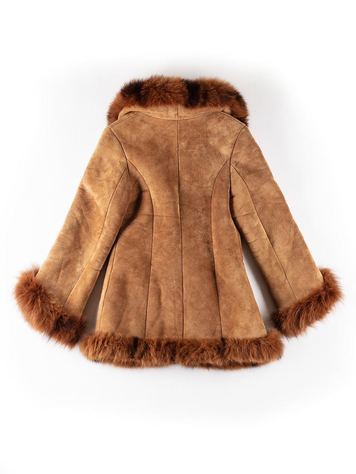 Vintage 70's Women Sheepskin Coat in BrownMN565