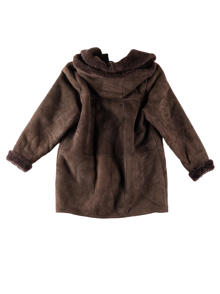 Vintage 80's Women Sheepskin Coat in BrownMN306