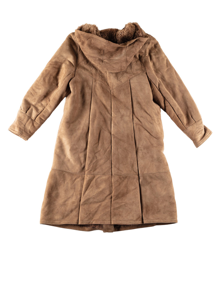 Vintage 80's Women Sheepskin Coat in BrownMN464
