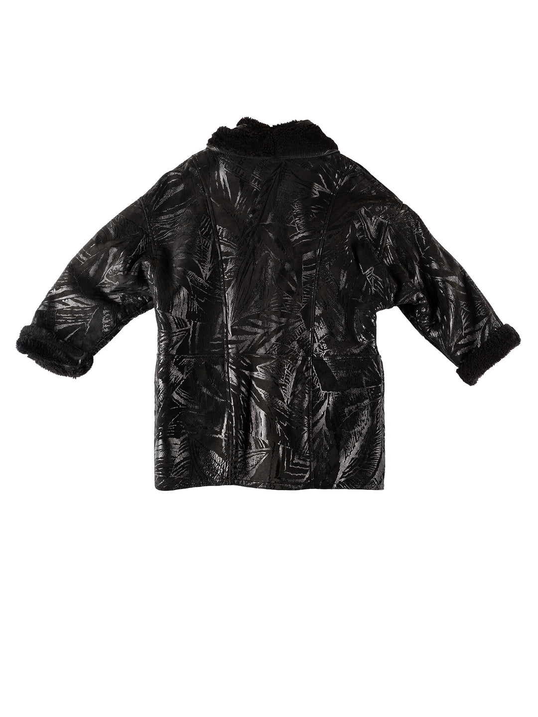 Vintage 80's Women Sheepskin Coat in BlackMN516