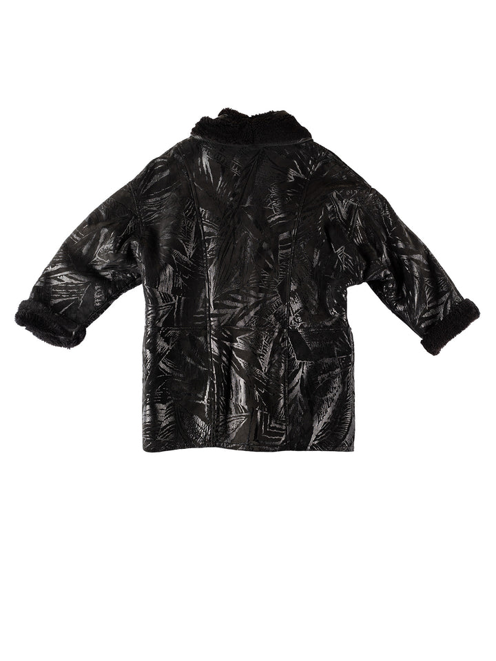 Vintage 80's Women Sheepskin Coat in BlackMN516