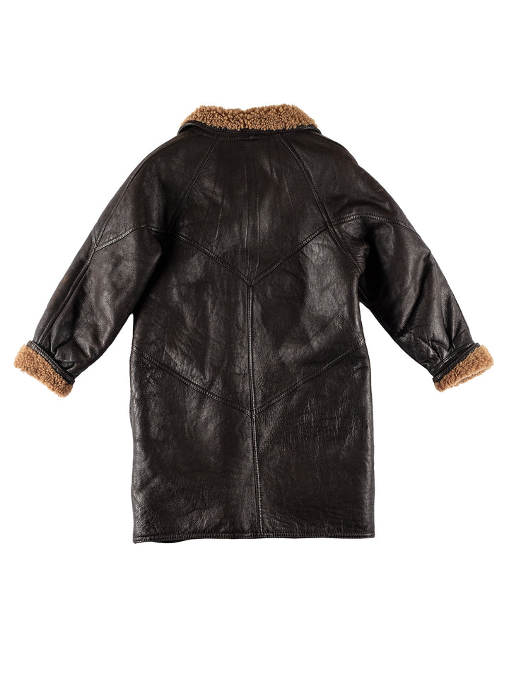 Vintage 80's Women Sheepskin Coat in BrownMN697