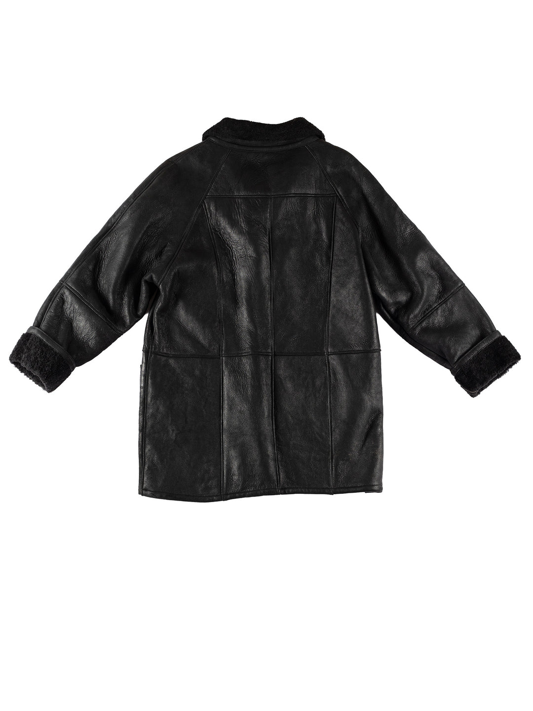 Vintage 80's Women Sheepskin Coat in BlackMN725