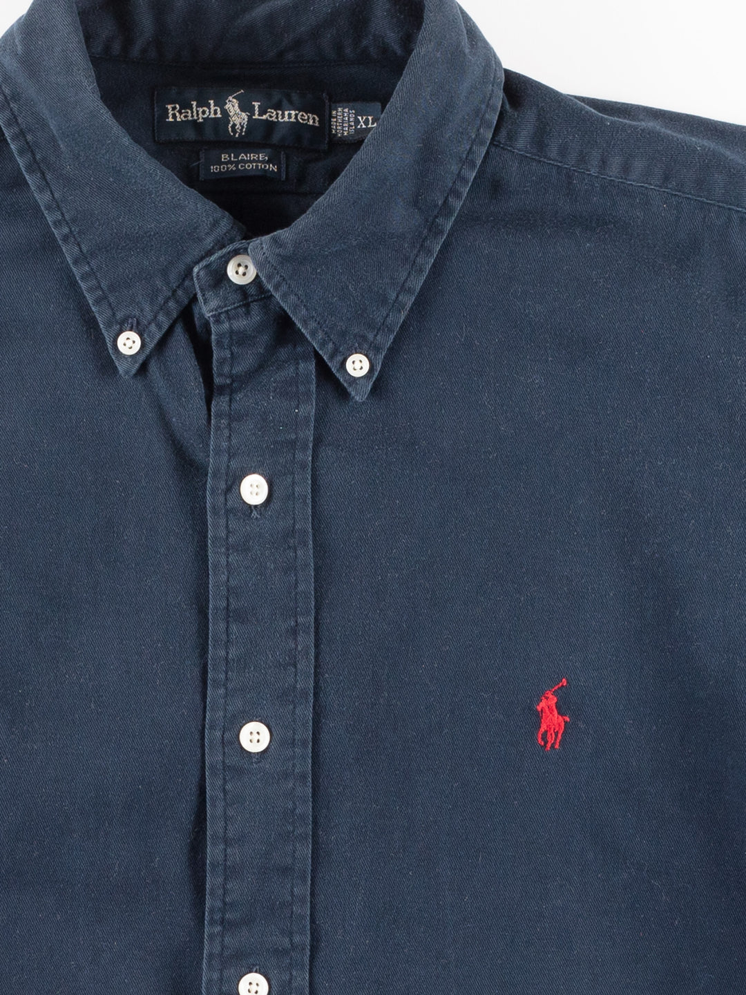 Vintage 2000. gadu vīriešu Ralph Lauren Blaire fit krekls zilā krāsā