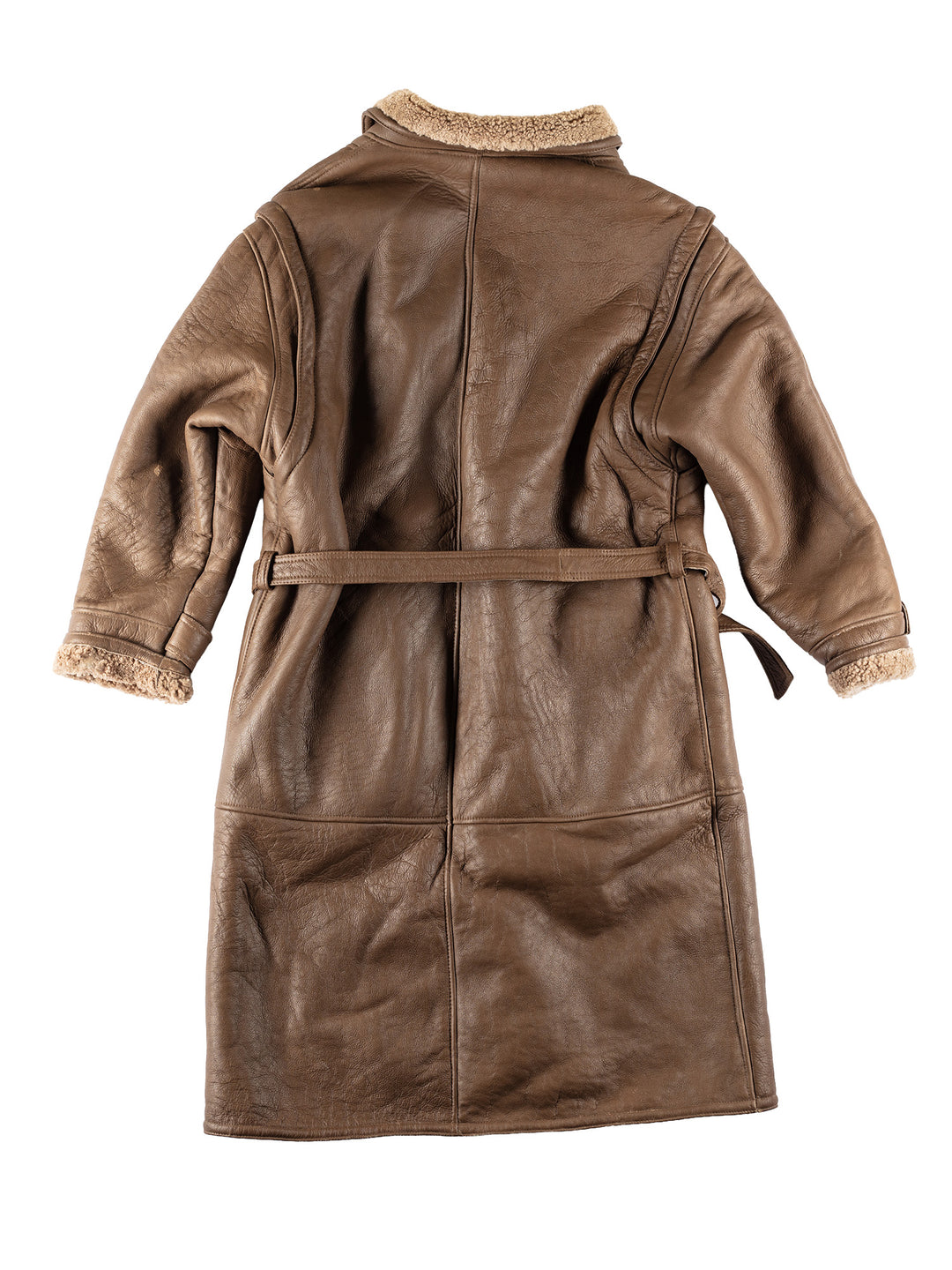 Vintage 80's Men Sheepskin Coat in BrownVN681
