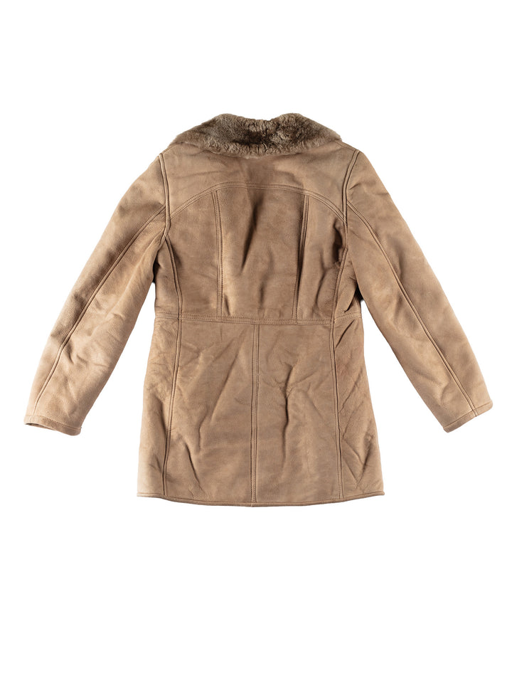 Vintage 70's Men Sheepskin Coat in BeigeVN639