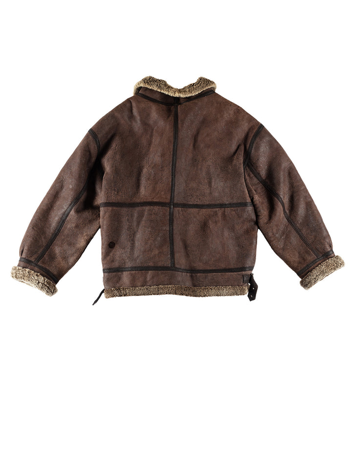 Vintage 80's Men Sheepskin Jacket in BrownVN694