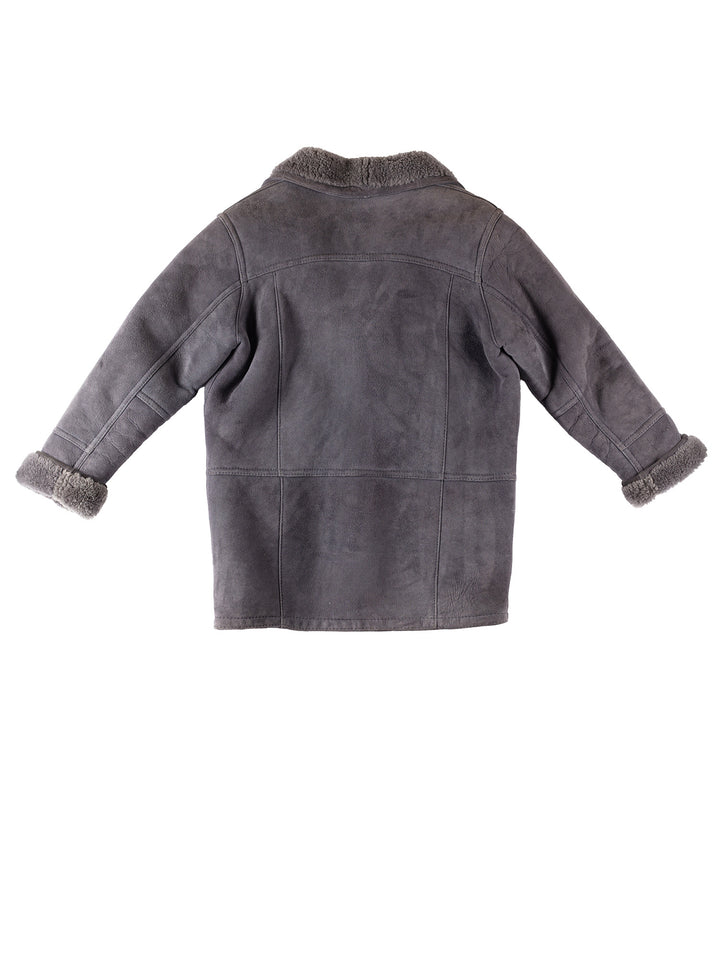 Vintage 80's Men Sheepskin Coat in GrayVN286