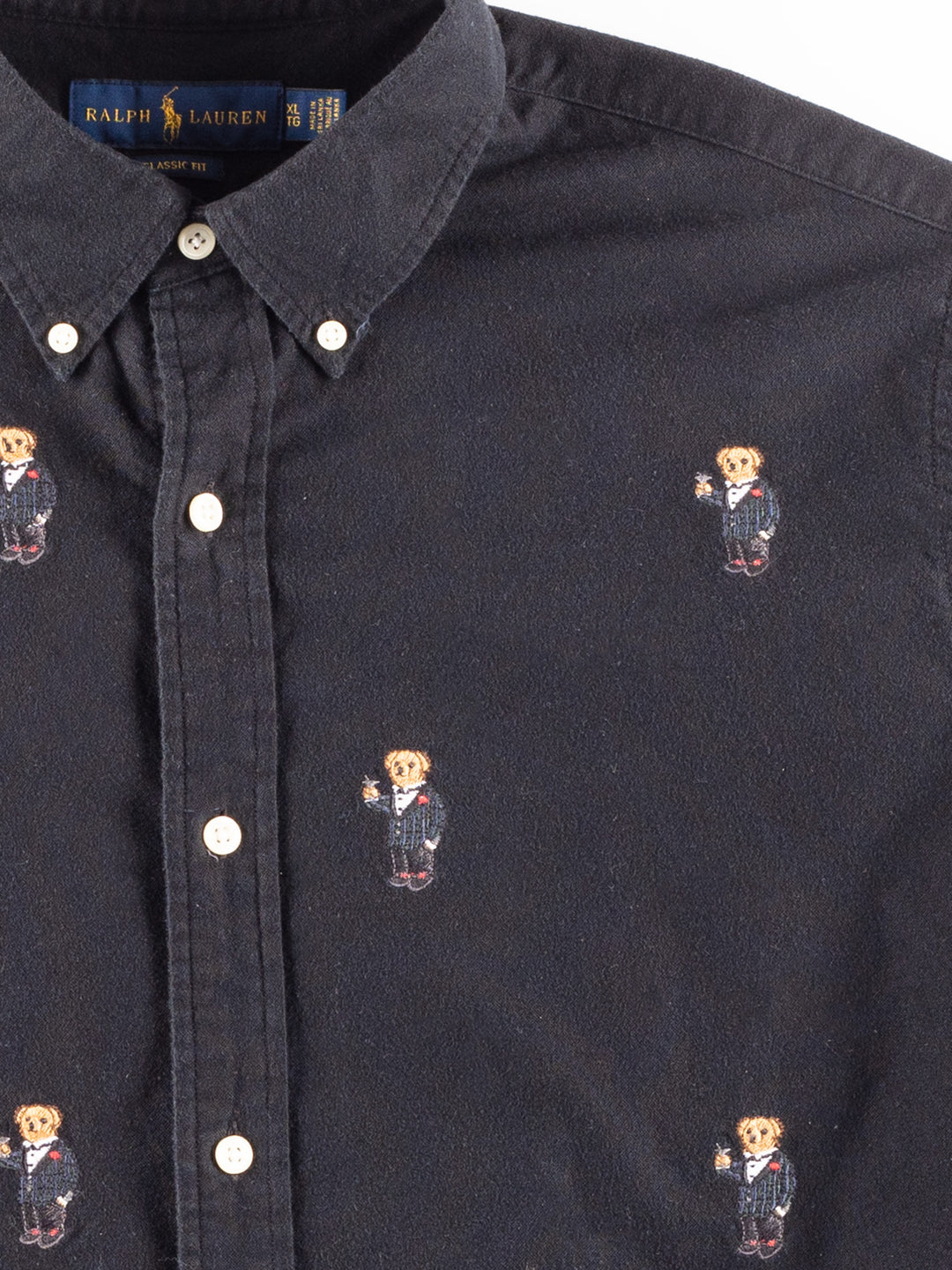 Vintage 90. gadu vīriešu Ralph Lauren krekls ar polo lāča izšuvumu