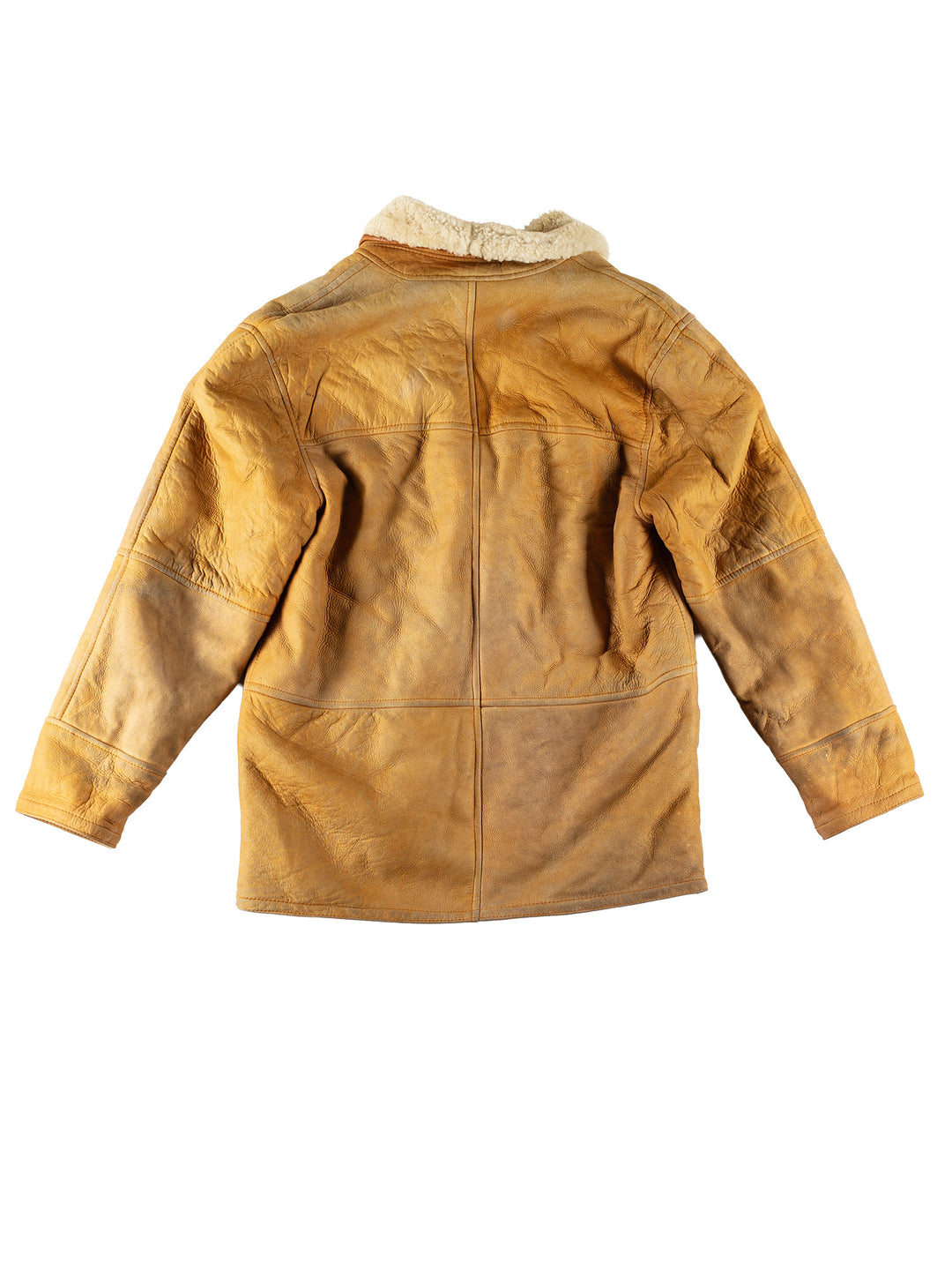 Vintage 80's Men Sheepskin Coat in YellowVN543