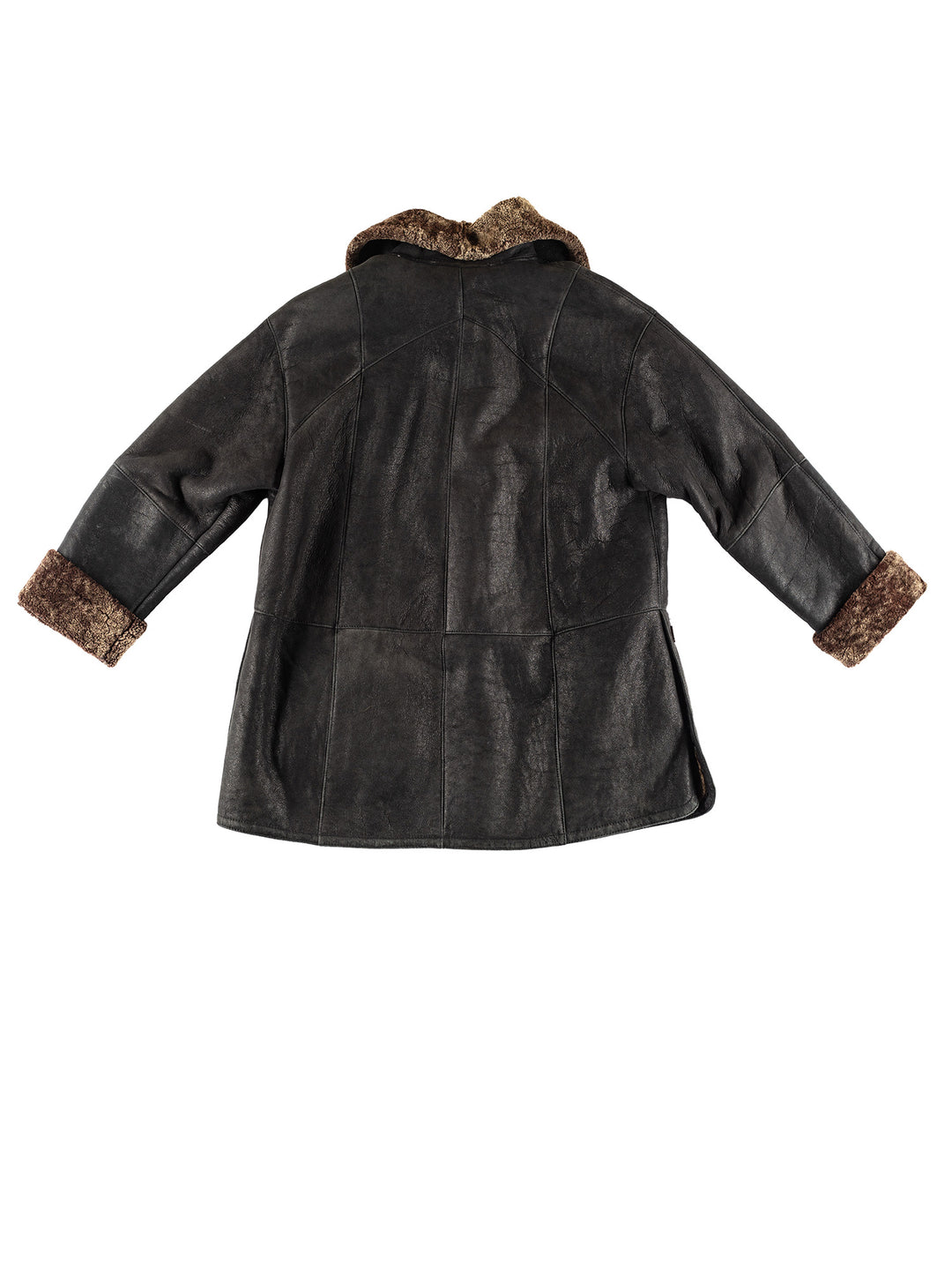 Vintage 80's Women Sheepskin Coat in BlackMN386