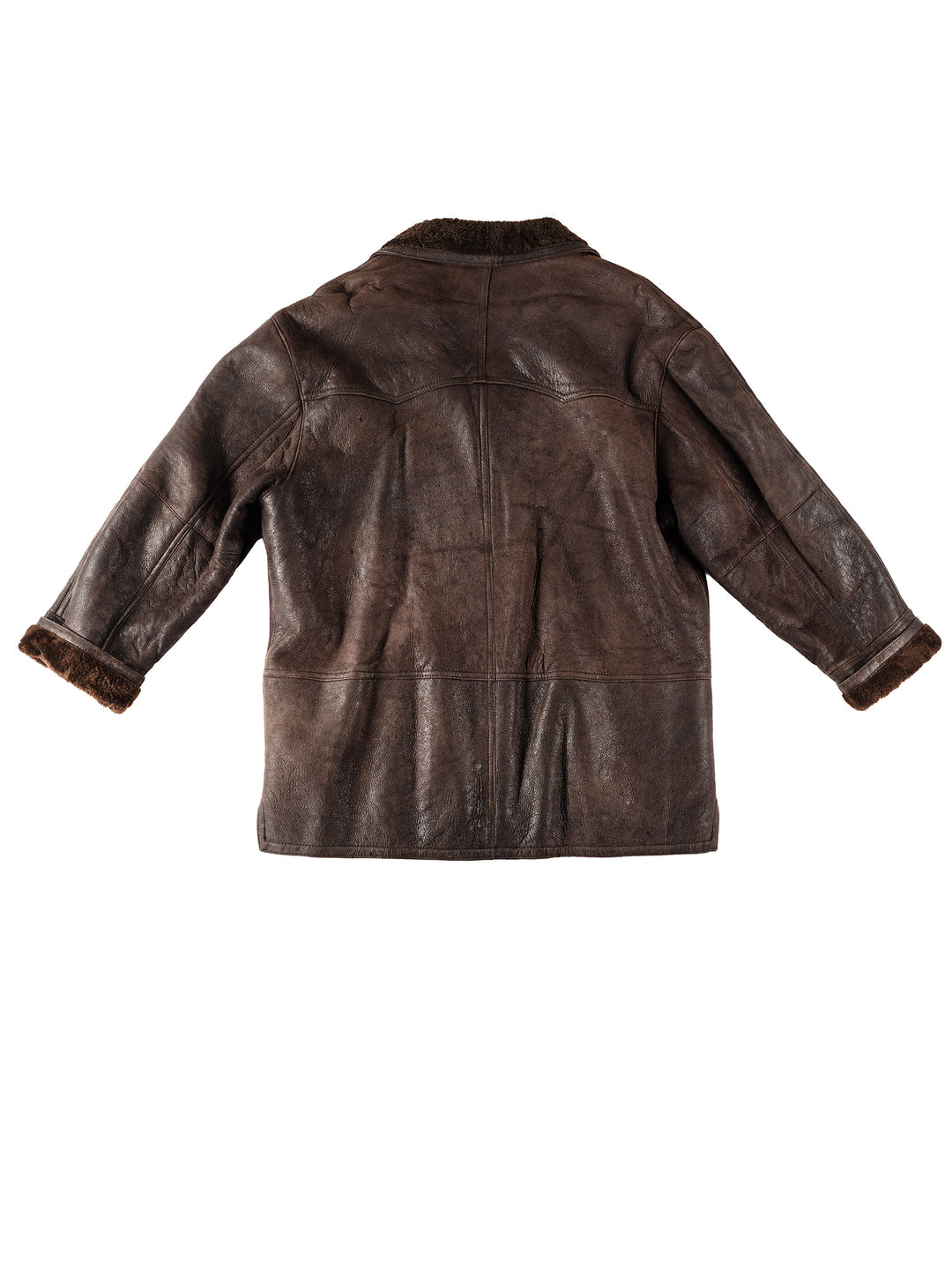 Vintage 80's Men Sheepskin Coat in BrownVN339