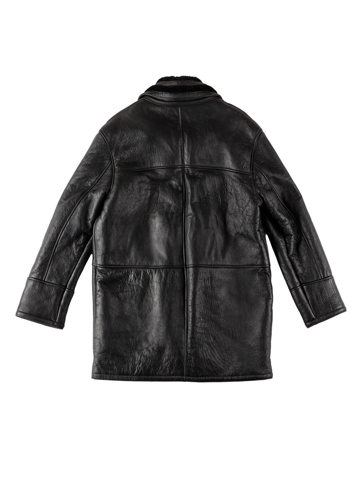 Vintage 80's Men Sheepskin Coat in BlackVN526