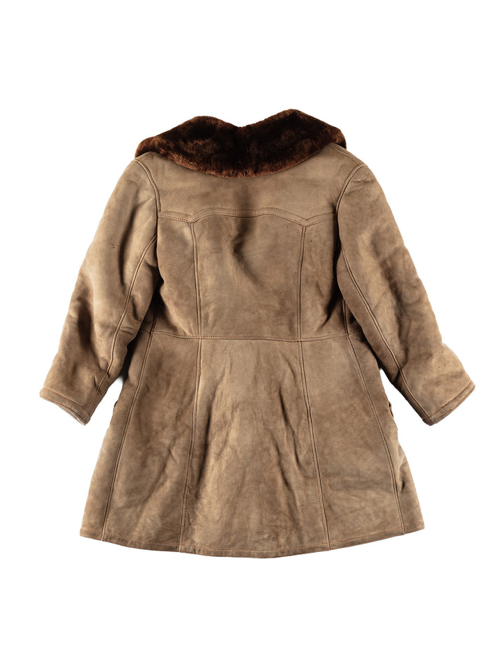 Vintage 70's Women Sheepskin Coat in BrownMN689