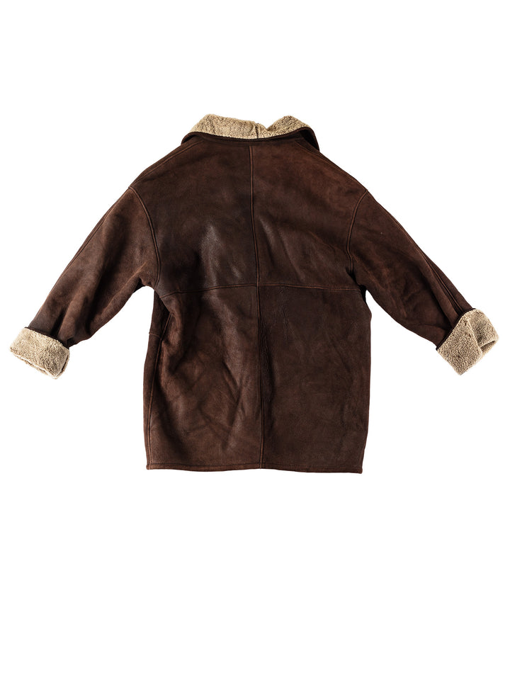Vintage 80's Women Sheepskin Coat in BrownMN519