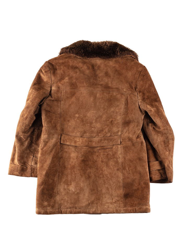 Vintage 80's Men Suede Coat in BrownVN324