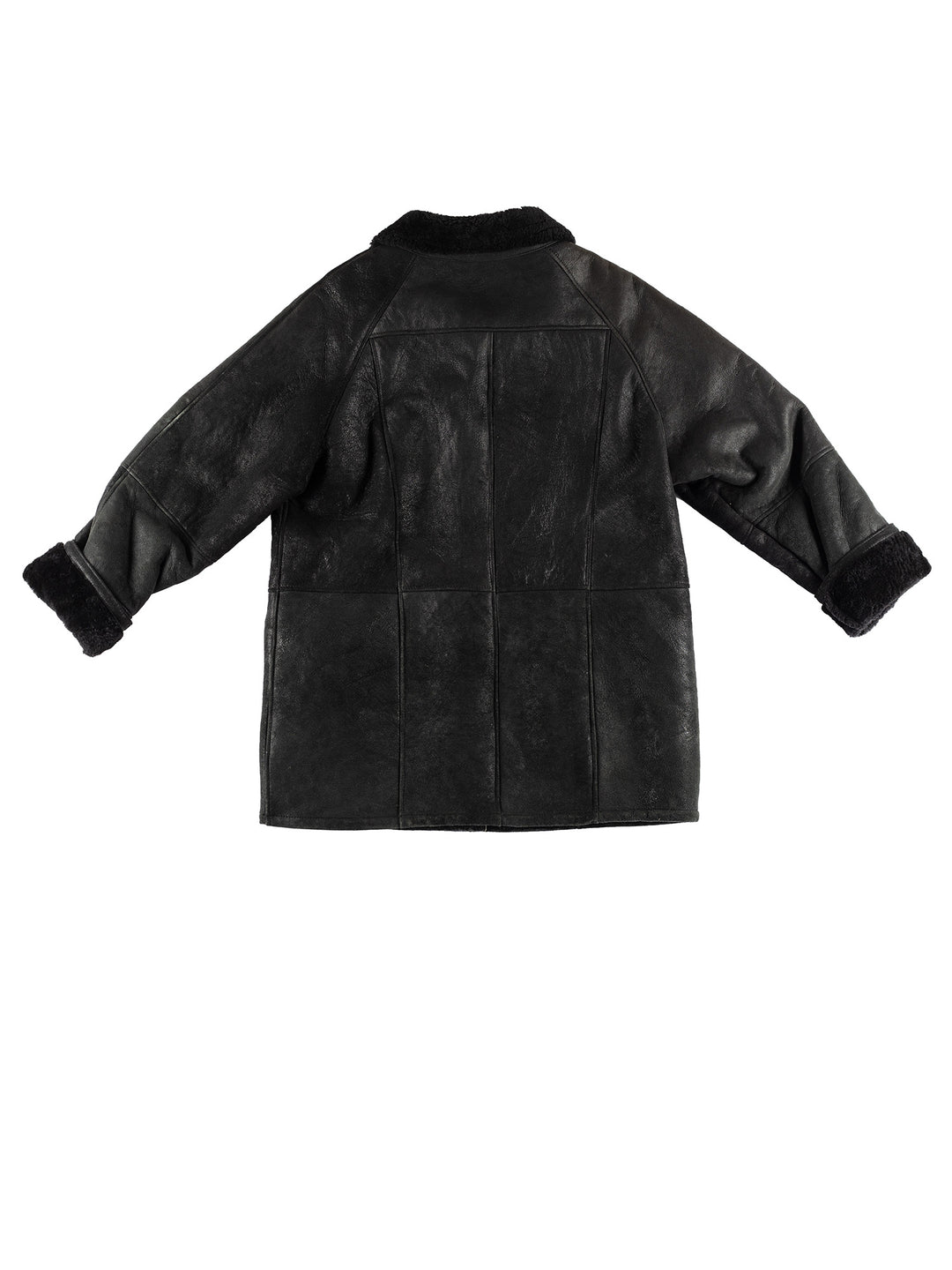Vintage 80's Women Sheepskin Coat in BlackMN391