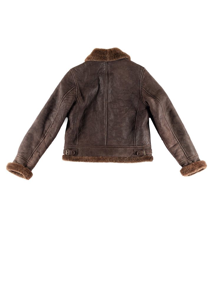 Vintage 80's Women Sheepskin Jacket in BrownMN400