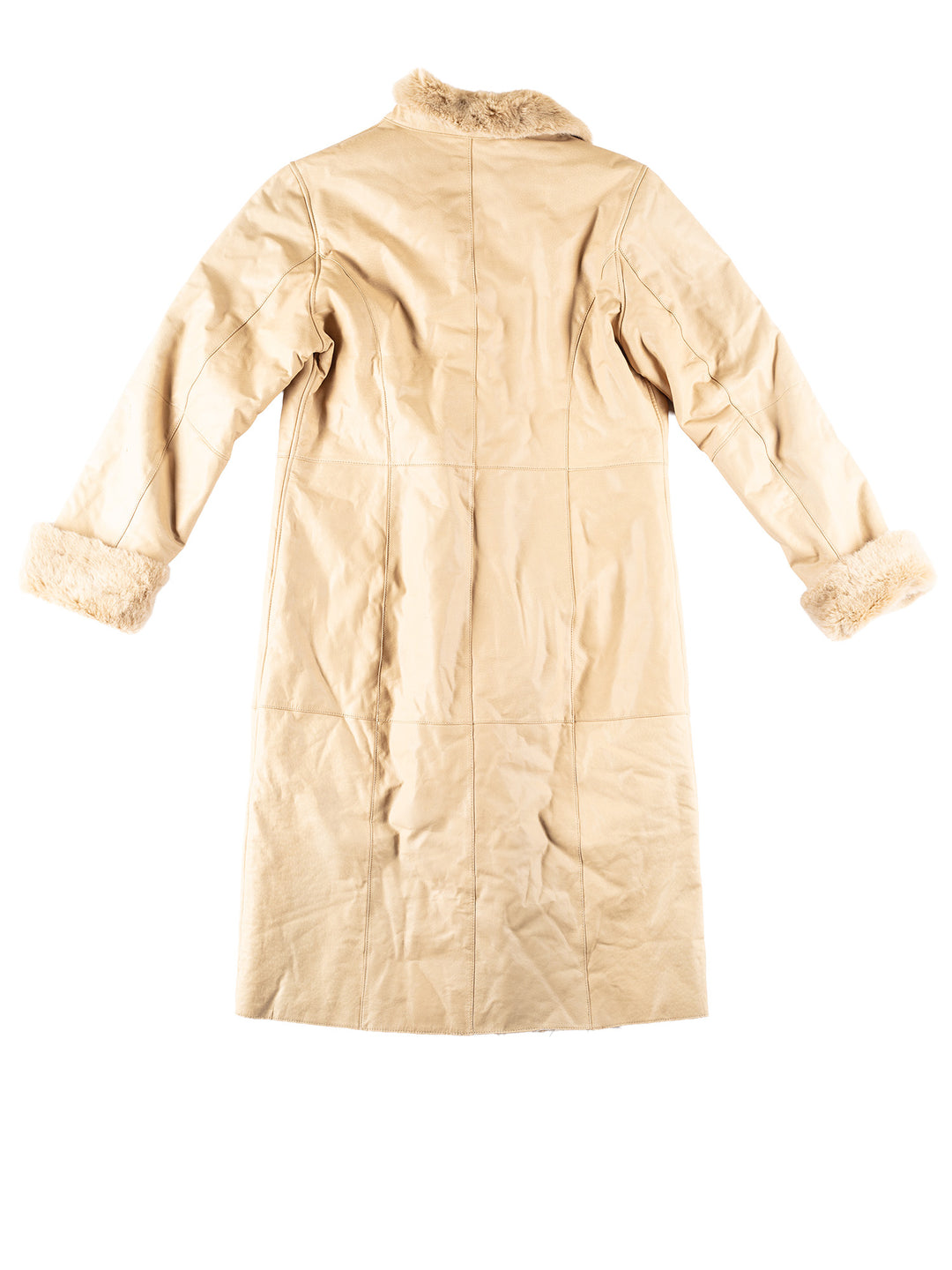 Vintage 70's Women Faux Sheepskin Coat in BeigeMN338