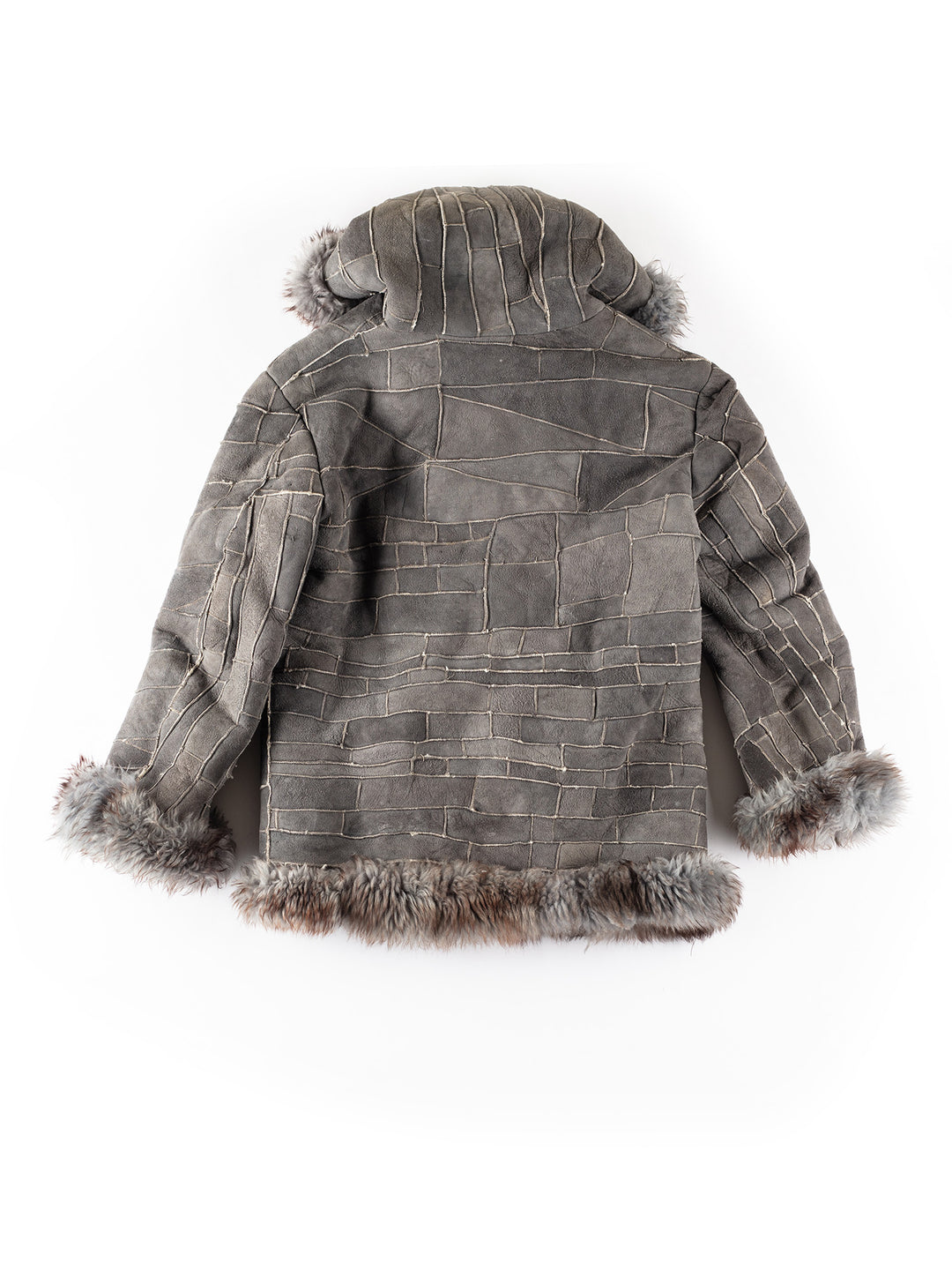 Vintage 70's Women Sheepskin Coat in GrayMN315