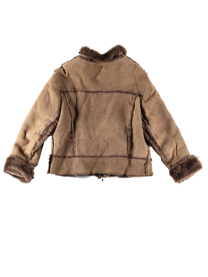 Vintage 70's Women Sheepskin Jacket in BrownMN474