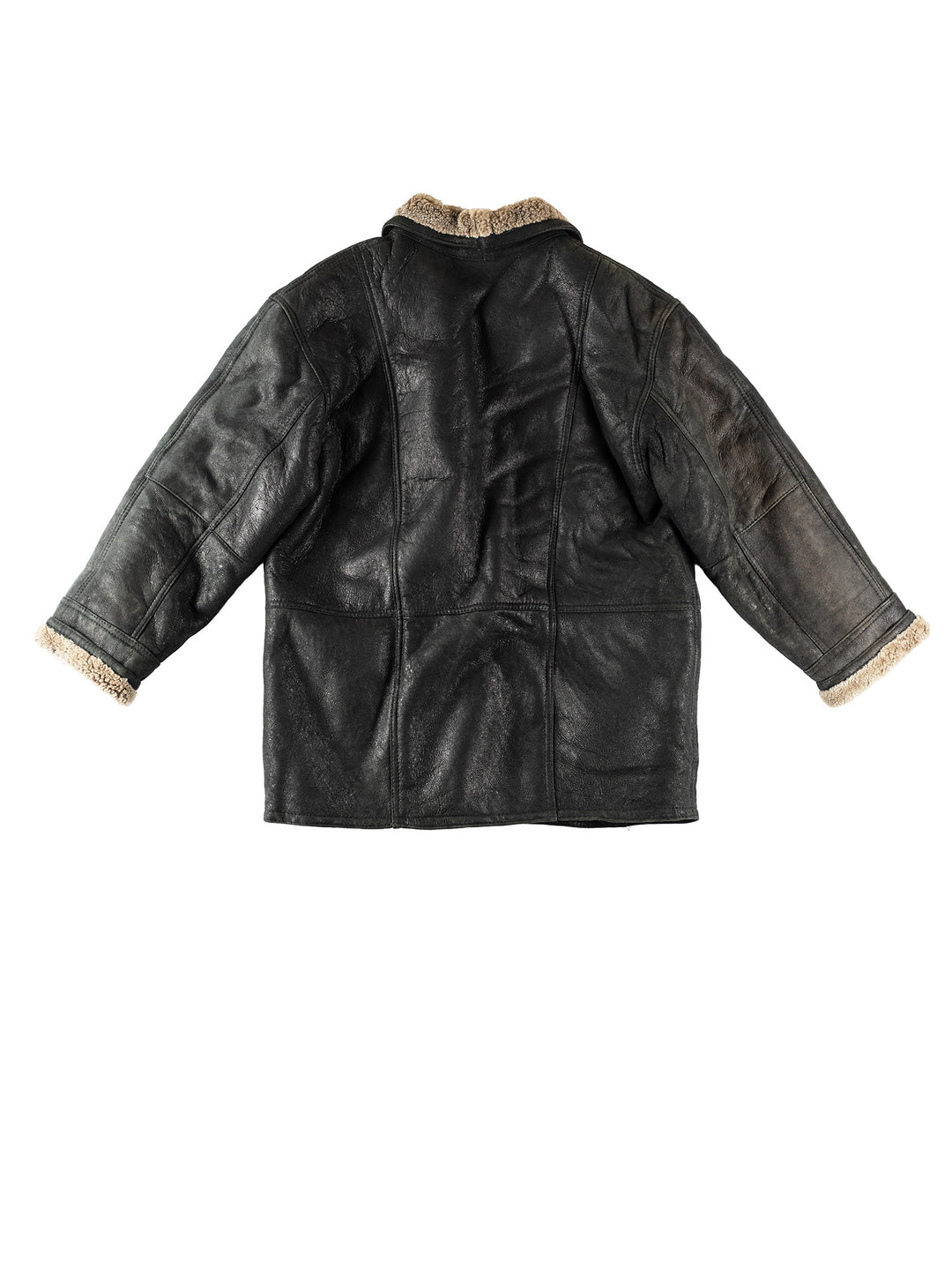 Vintage 80's Men Sheepskin Coat in BlackVN327
