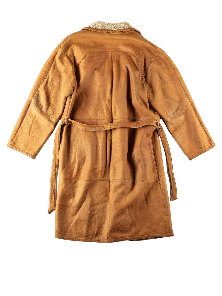 Vintage 80's Men Sheepskin Coat in BrownVN531