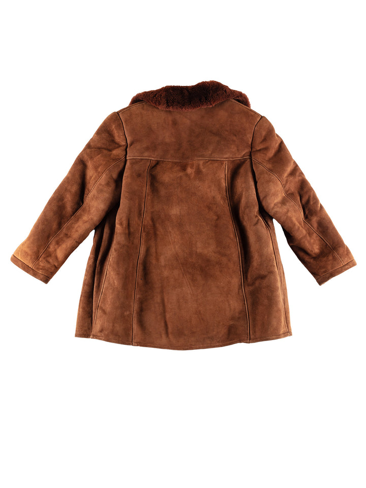 Vintage 80's Women Sheepskin Coat in BrownMN419