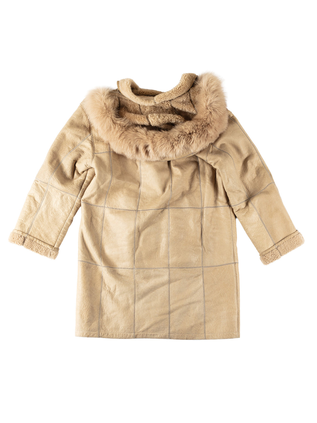 Vintage 80's Women Sheepskin Coat in BeigeMN568