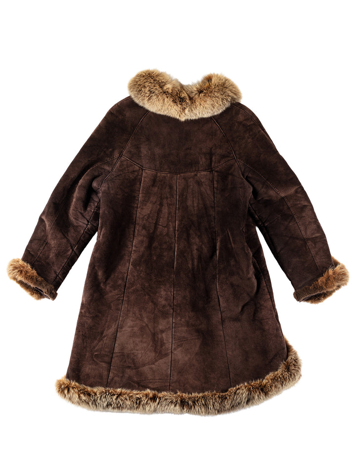 Vintage 70's Women Sheepskin Coat in BrownMN564