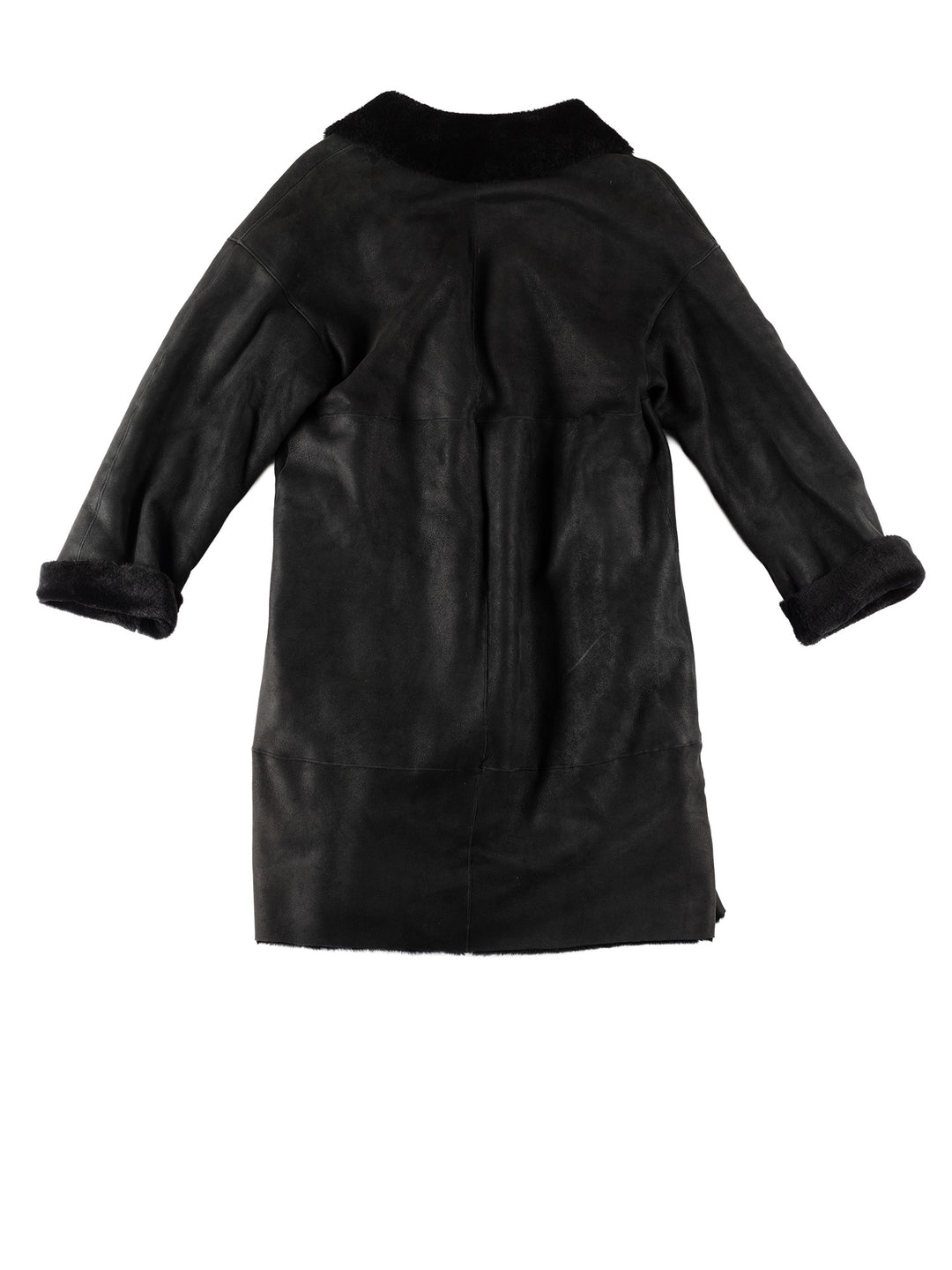 Vintage 80's Women Sheepskin Coat in BlackMN638
