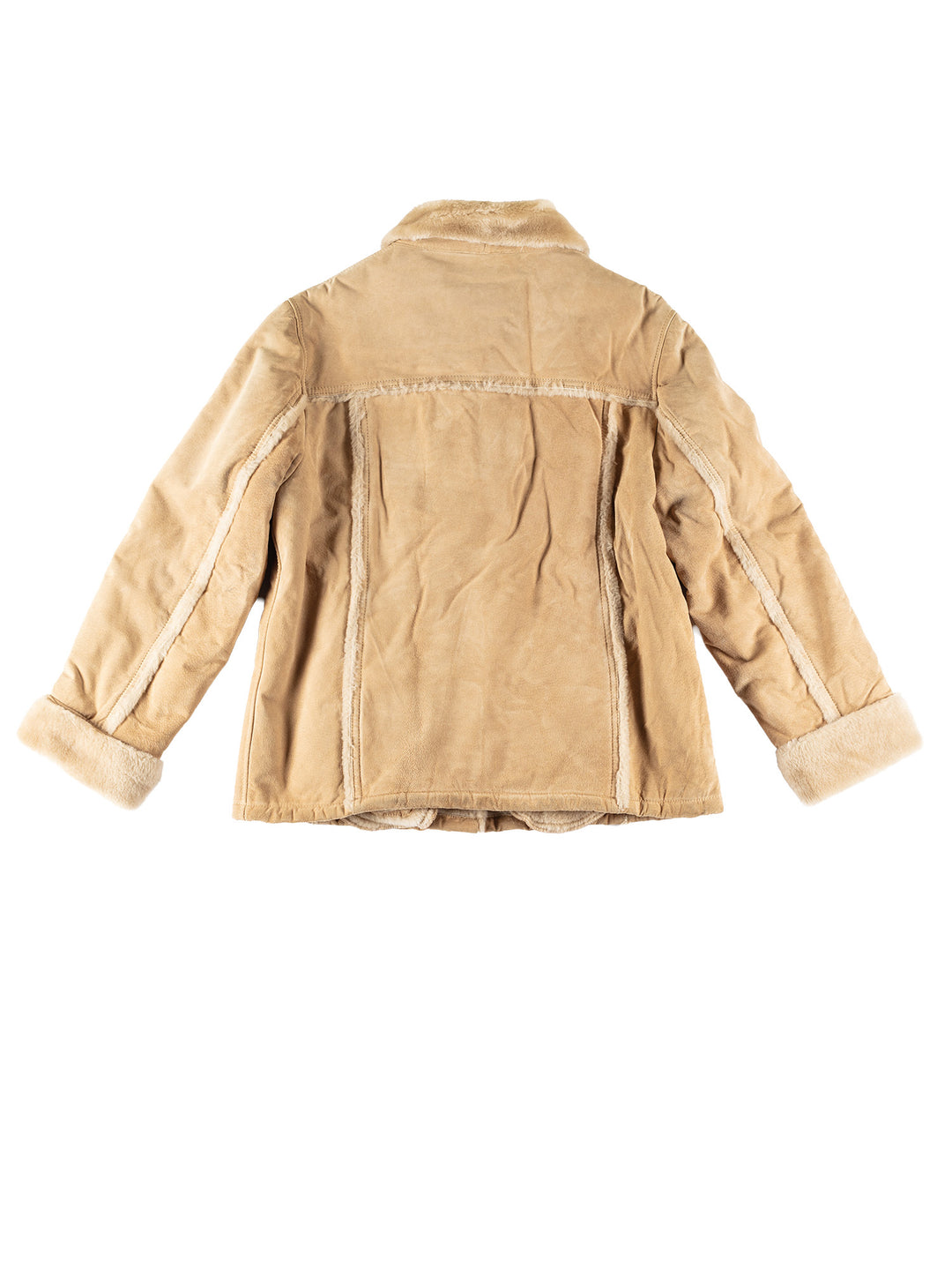 Vintage 80's Women Faux Sheepskin Jacket in BeigeMN650
