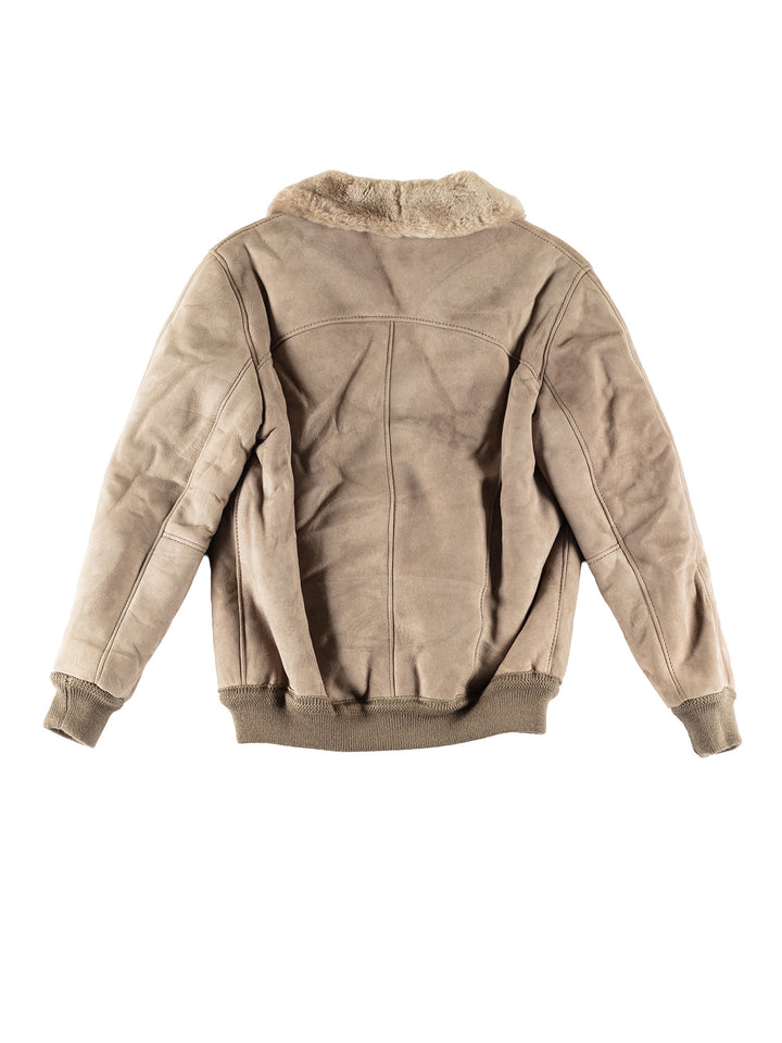 Vintage 80's Men Sheepskin Jacket in GrayVN744