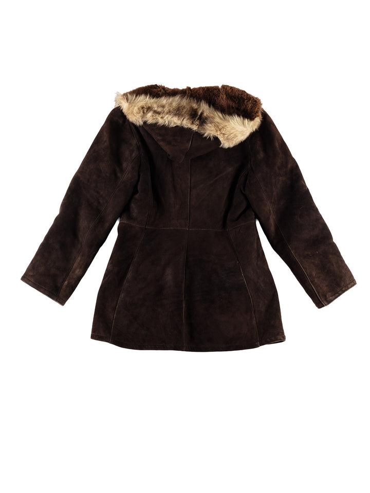 Vintage 70's Women Sheepskin Coat in BrownMN490