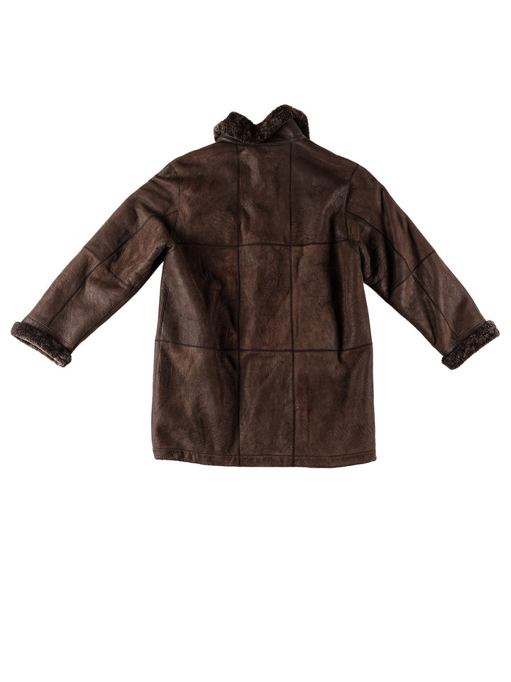 Vintage 80's Women Sheepskin Coat in BrownMN539