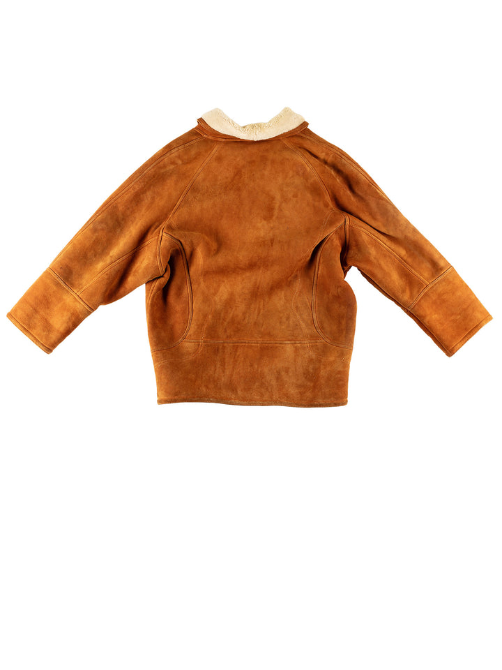 Vintage 80's Men Sheepskin Coat in BrownVN706