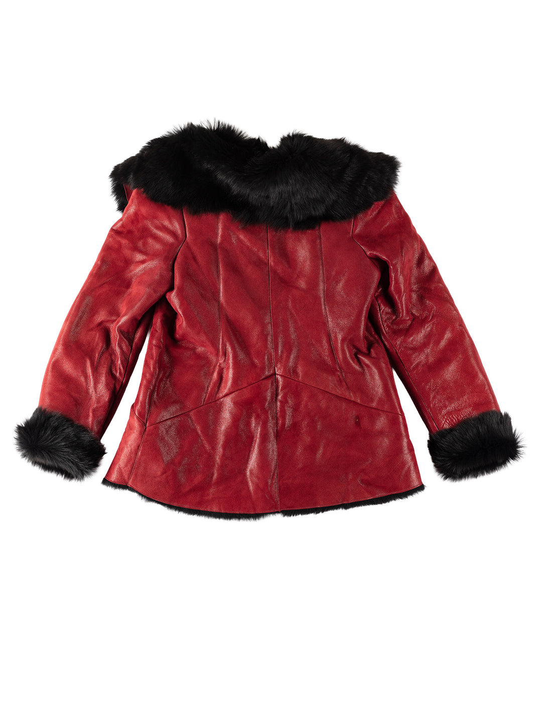 Vintage 70's Women Sheepskin Coat in RedMN562
