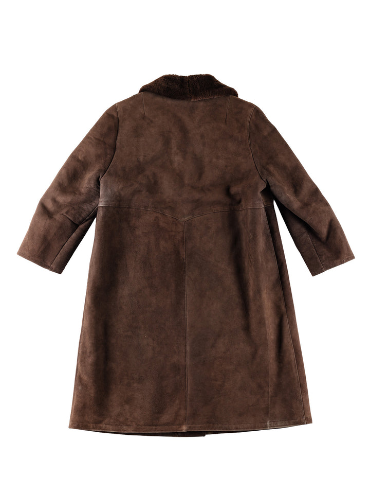Vintage 80's Men Sheepskin Coat in BrownVN388