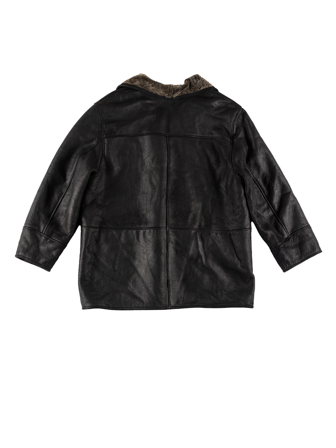 Vintage 80's Women Sheepskin Coat in BlackMN746