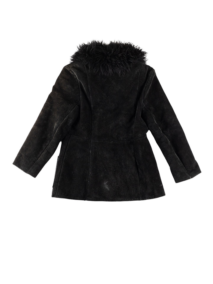 Vintage 70's Women Faux Sheepskin Jacket in BlackMN305