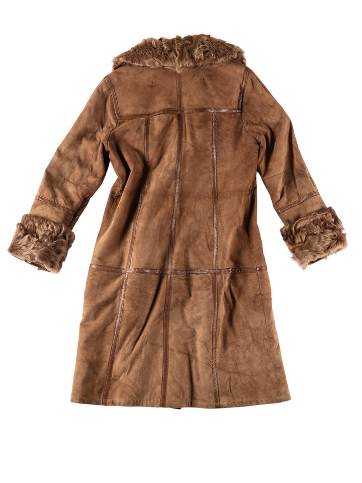 Vintage 70's Women Sheepskin Coat in BlueMN612