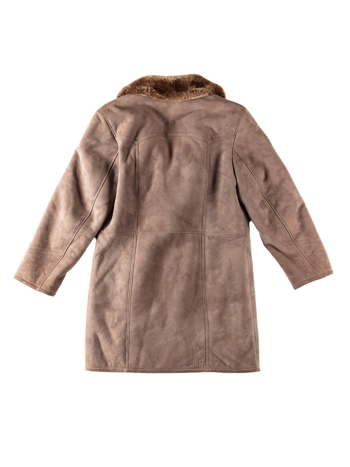 Vintage 90's Men Sheepskin Coat in GrayVN334