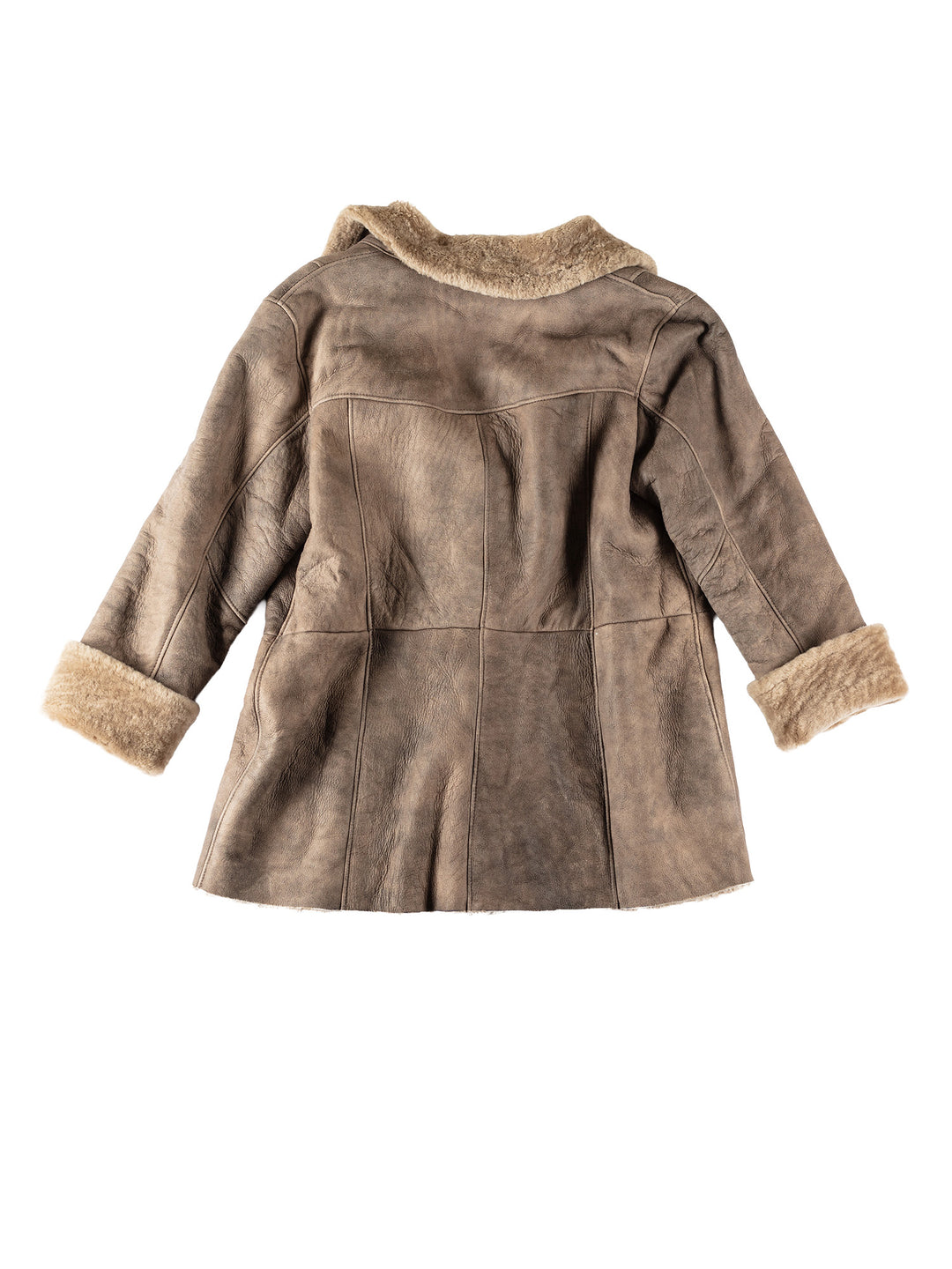 Vintage 80's Women Sheepskin Coat in BeigeMN588