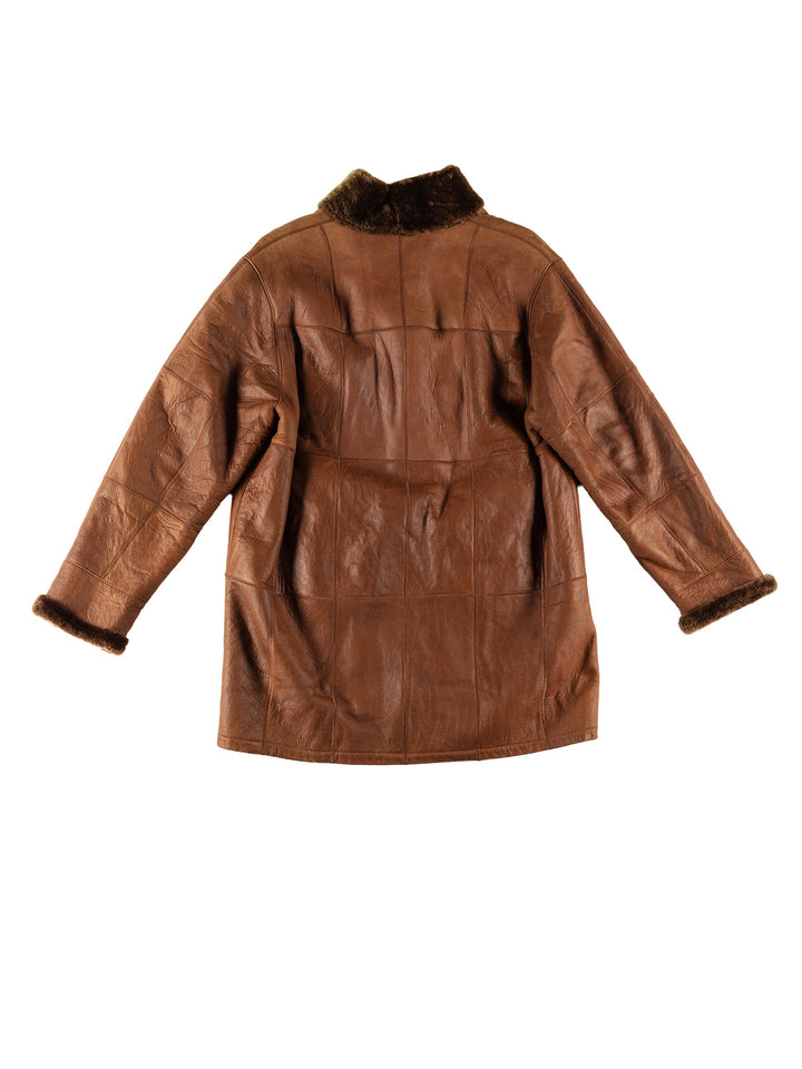 Vintage 80's Women Sheepskin Coat in BrownMN749